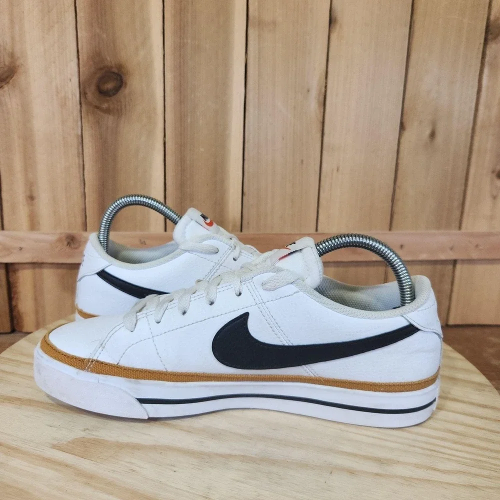 Nike Court Legacy Next Nature Shoes Womens 9 White Black Leather Casual Sneakers